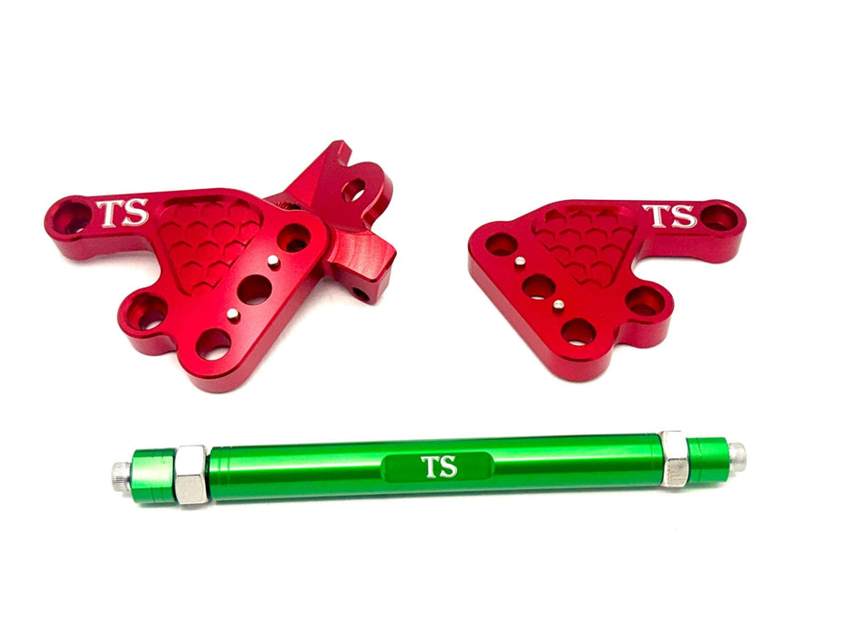Titanium Surron Custom CNC Aluminum Footpeg Bracket Assembly Talaria MX3 MX4 MX5 Red / Green Footpeg bracket assembly