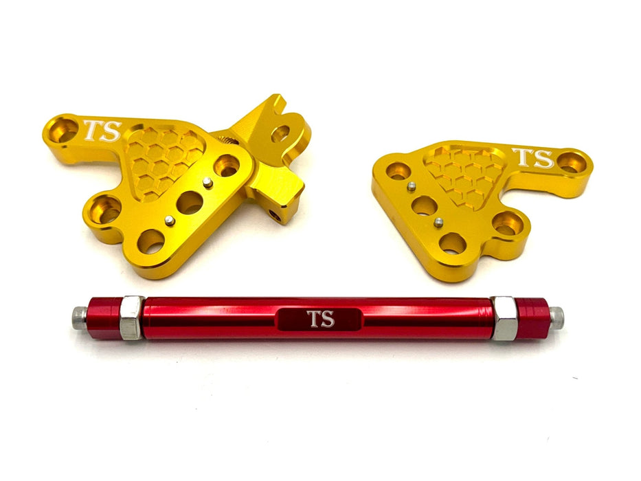 Titanium Surron Custom CNC Aluminum Footpeg Bracket Assembly Talaria MX3 MX4 MX5 Gold / Red Footpeg bracket assembly