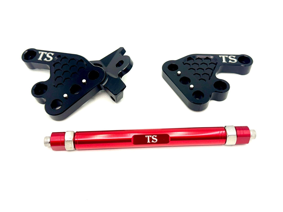 Titanium Surron Custom CNC Aluminum Footpeg Bracket Assembly Talaria MX3 MX4 MX5 Black / Red Footpeg bracket assembly