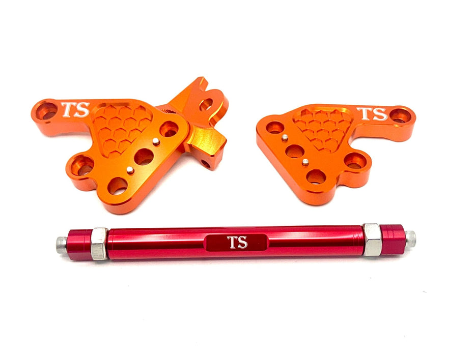 Titanium Surron Custom CNC Aluminum Footpeg Bracket Assembly Talaria MX3 MX4 MX5 Burnt Orange / Red Footpeg bracket