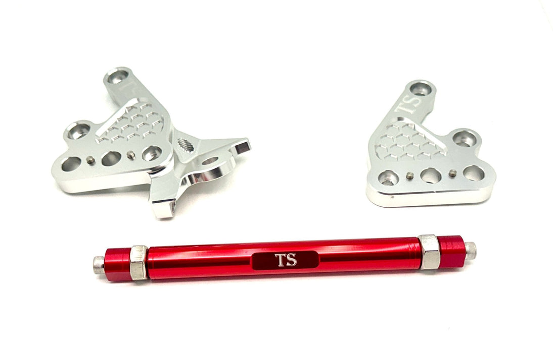 Titanium Surron Custom CNC Aluminum Footpeg Bracket Assembly Talaria MX3 MX4 MX5 Silver / Red Footpeg bracket assembly