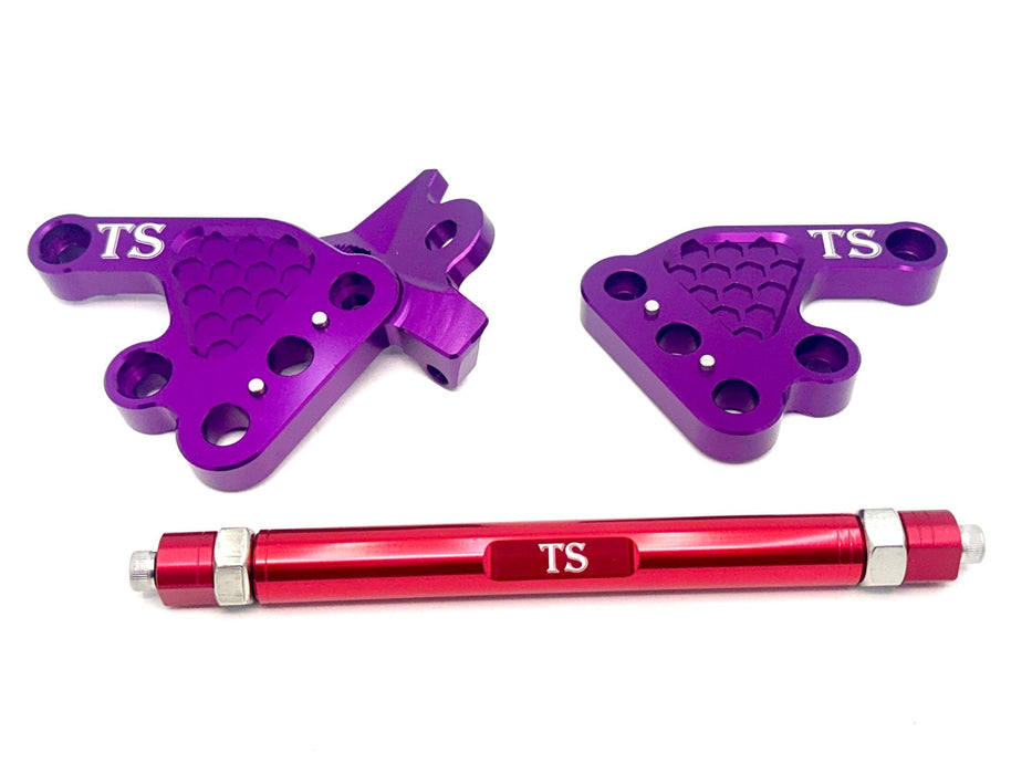 Titanium Surron Custom CNC Aluminum Footpeg Bracket Assembly Talaria MX3 MX4 MX5 Purple / Red Footpeg bracket assembly