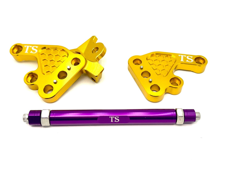 Titanium Surron Custom CNC Aluminum Footpeg Bracket Assembly Talaria MX3 MX4 MX5 Gold / Purple Footpeg bracket assembly