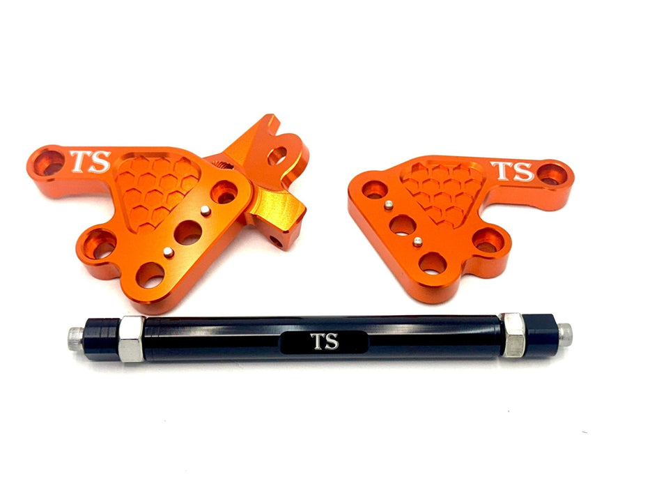 Titanium Surron Custom CNC Aluminum Footpeg Bracket Assembly Talaria MX3 MX4 MX5 Burnt Orange / Black Footpeg bracket