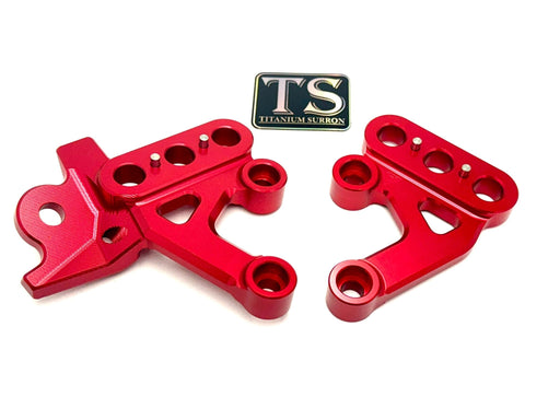 Titanium Surron Custom CNC Aluminum Footpeg Bracket for Surron and E-Ride Pro Red / Surron LBX and Segway Surron CNC