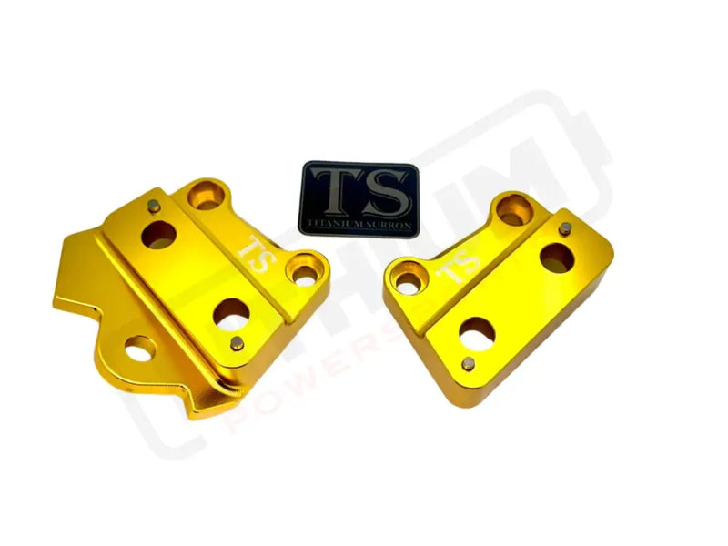 Custom CNC Aluminum Footpeg Brackets for Talaria X3 (XXX models) - Gold - Talaria X3 CNC footpeg brackets