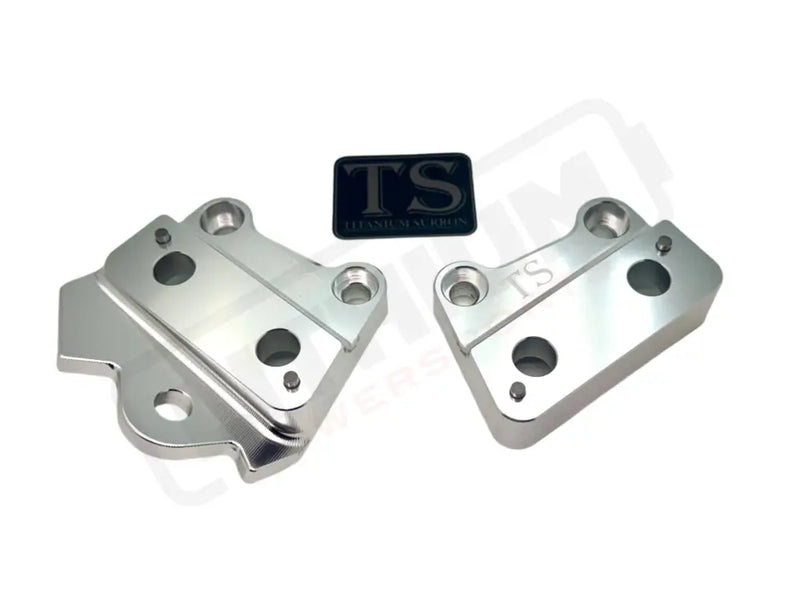 Custom CNC Aluminum Footpeg Brackets for Talaria X3 (XXX models) - Silver - Talaria X3 CNC footpeg brackets