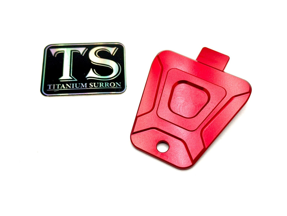 Titanium Surron Custom CNC Aluminum Horn Delete Cover E-Ride Pro and Surron Red E-Ride Pro Horn Delete