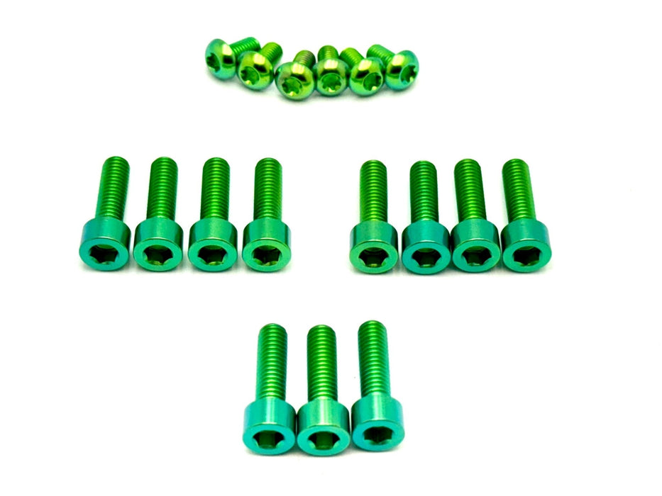 Titanium Surron Titanium DNM/ KKE Fork Bolt Kits Green DNM/ KKE Fork Titanium Bolt Kit