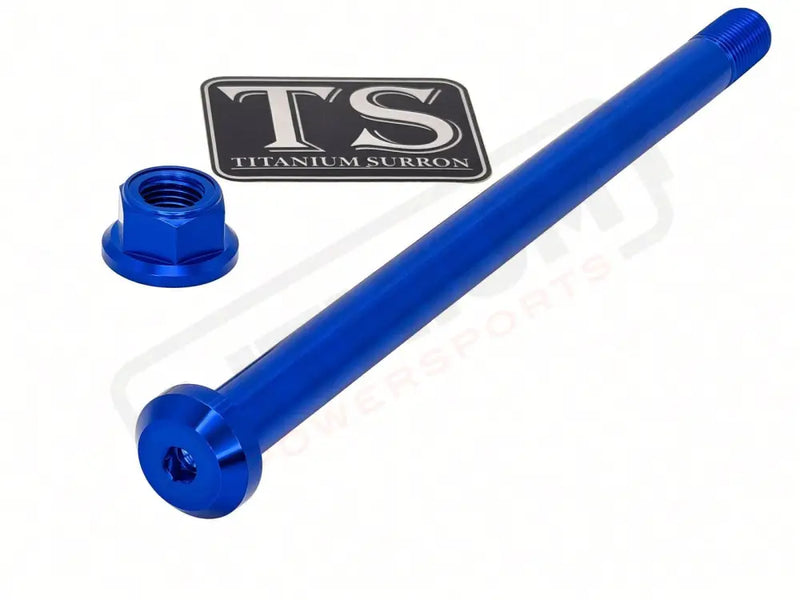 E-Ride Pro SS 2.0/ Pro S Titanium Rear Axle and Nut (2 Pieces) - Blue - Titanium Bolts