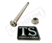 E-Ride Pro SS 2.0/ Pro S Titanium Rear Axle and Nut (2 Pieces) - Silver (raw) - Titanium Bolts