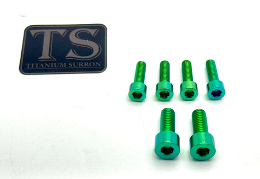 Titanium Surron E-Ride Pro SS / S Titanium Stem Bolt Kit Green / Pro S/ Pro SS 2.0 (6 Pieces) Stem Bolts ERP