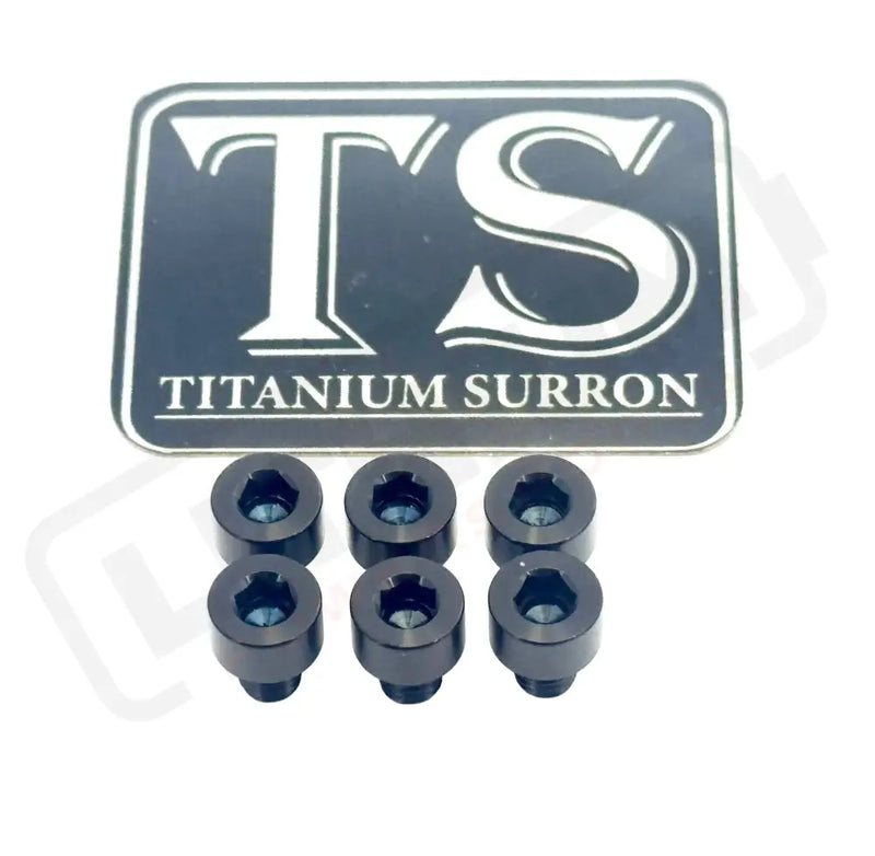 EBMX X9000 Heat Sink Titanium Bolt Kits (6) - Black - Titanium Bolts