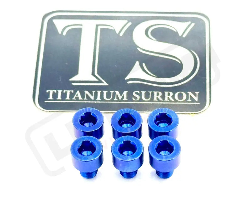 EBMX X9000 Heat Sink Titanium Bolt Kits (6) - Blue - Titanium Bolts