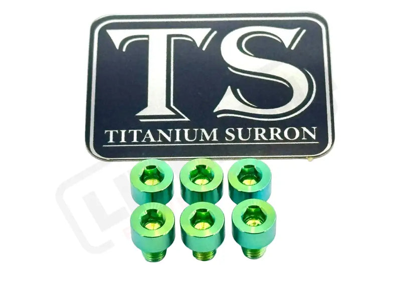 EBMX X9000 Heat Sink Titanium Bolt Kits (6) - Green - Titanium Bolts