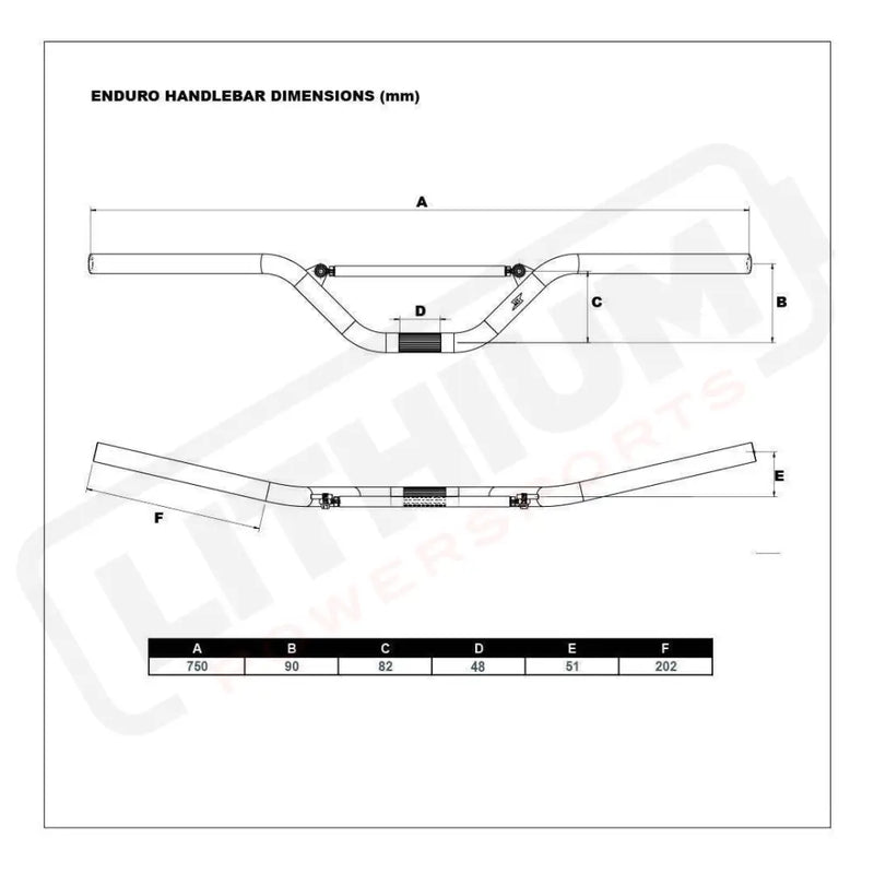 Enduro Low Rise Handlebar - Lithium Powersports