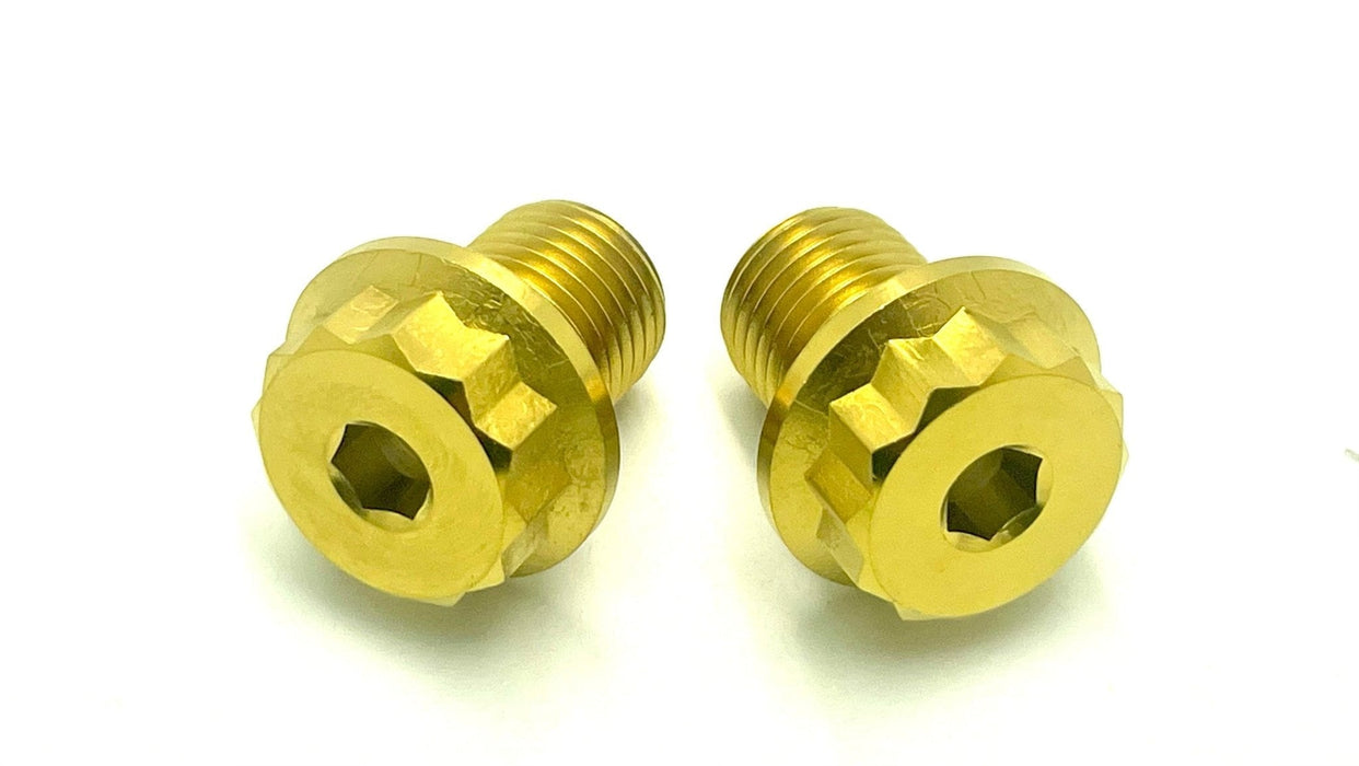 Titanium Surron Titanium FastAce Fork Axle Bolts. ALX13RC (2.0) and AXH12RV (3.0) 12 Point Spline Head / Gold FastAce