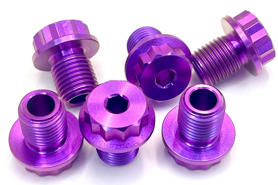 Titanium Surron Titanium FastAce Fork Axle Bolts. ALX13RC (2.0) and AXH12RV (3.0) 12 Point Spline Head / Deep Purple
