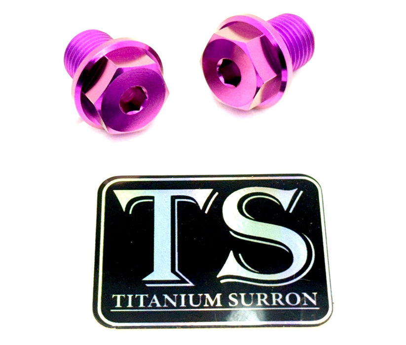 Titanium Surron Titanium FastAce Fork Axle Bolts. ALX13RC (2.0) and AXH12RV (3.0) Hex Style Head (6 point) / Deep