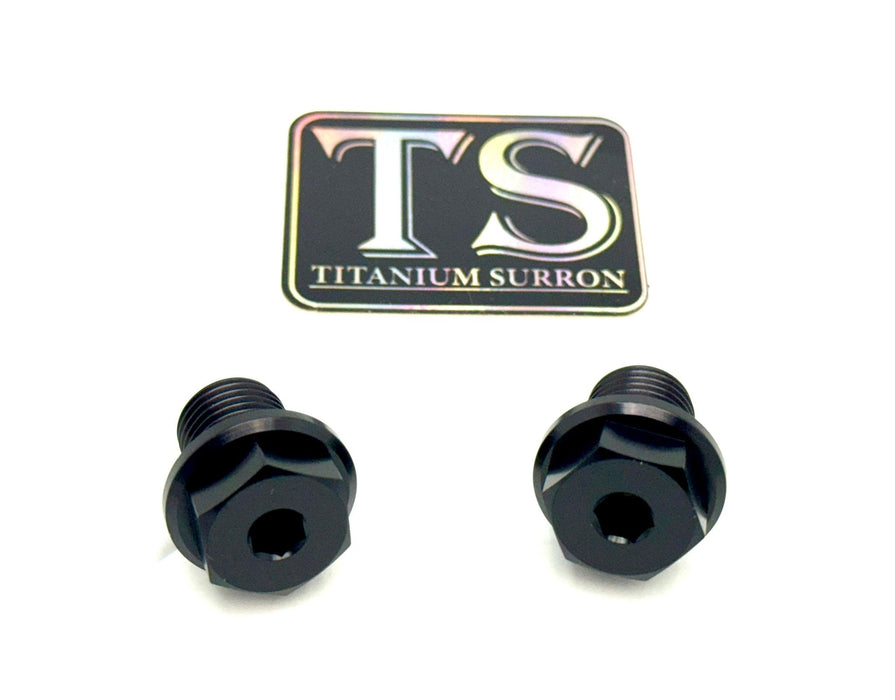 Titanium Surron Titanium FastAce Fork Axle Bolts. ALX13RC (2.0) and AXH12RV (3.0) Hex Style Head (6 point) / Black