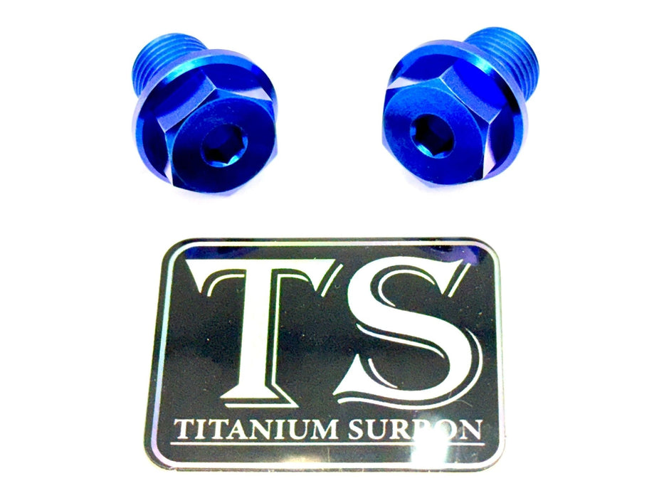 Titanium Surron Titanium FastAce Fork Axle Bolts. ALX13RC (2.0) and AXH12RV (3.0) Hex Style Head (6 point) / Blue