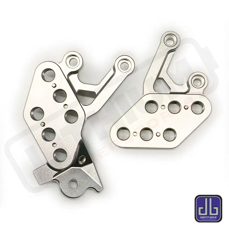 Foot Peg Drop Bracket | CNC Aluminum | Surron LBX | E RIDE PRO Silver Foot Peg Bracket