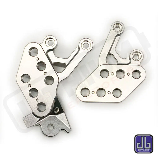 Foot Peg Drop Bracket | CNC Aluminum | Surron LBX | E RIDE PRO Silver Foot Peg Bracket