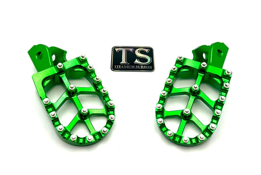Titanium Surron Anodized Aluminum Foot Pegs for Surron E-Ride Pro 79 Bike Green 6061 TS Footpegs
