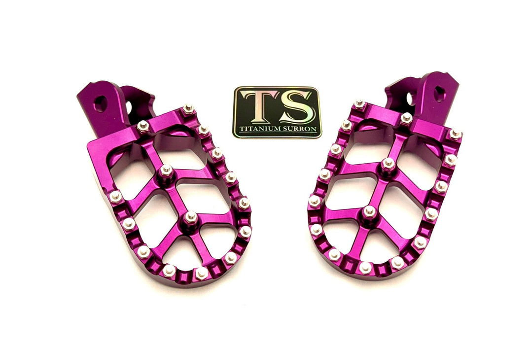 Titanium Surron Anodized Aluminum Foot Pegs for Surron E-Ride Pro 79 Bike Purple 6061 TS Footpegs