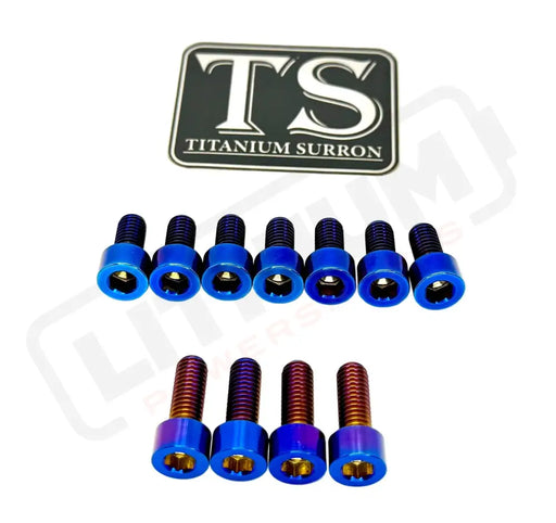 Fox 40 and Bomber 58 Fork Titanium Bolt Kits - Burnt Blue - Titanium Bolts