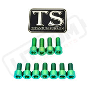 Fox 40 and Bomber 58 Fork Titanium Bolt Kits - Green - Titanium Bolts