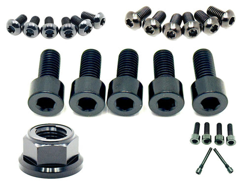 Titanium Surron Titanium Front and Rear Wheel Bolt Kit Black / 220mm rotors with spacer/ 30mm Bolts (MX4) Front and