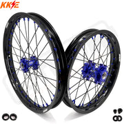 KKE 19’’ 16’’ E-Bike Spoked Wheels For Talaria Sting MX3 / R MX4 (.) Blue Hub, Black Rim, Blue Nipple, Black Spoke