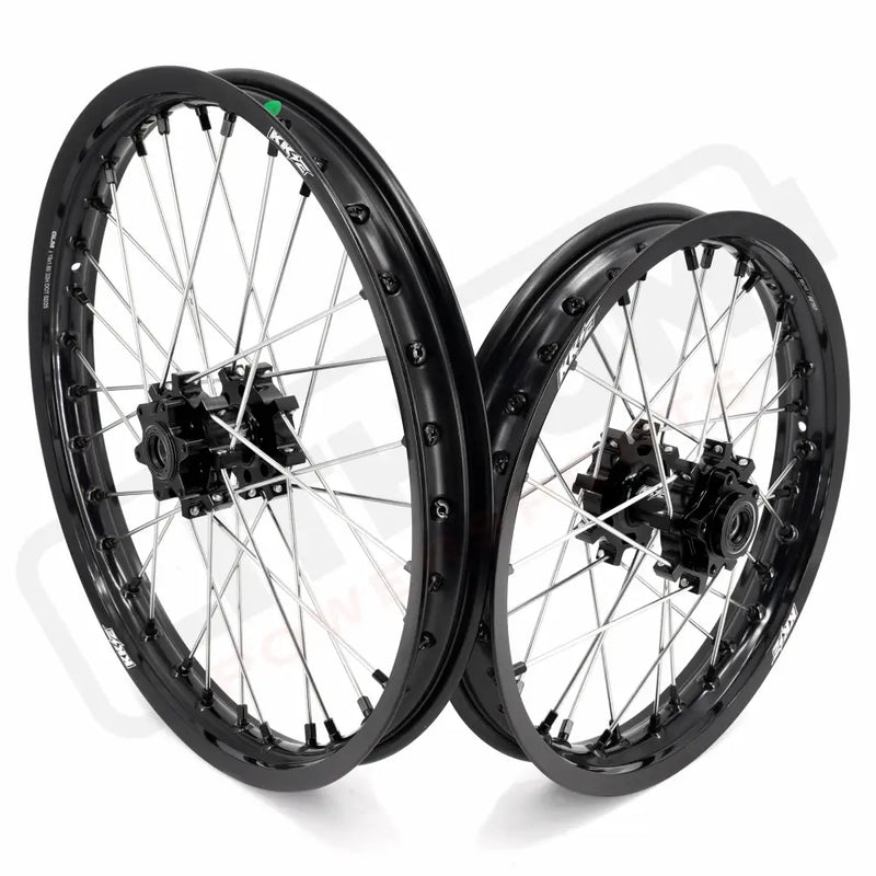 KKE 19’’ 16’’ Wheels Rims Fit Talaria Sting MX5 Electric Dirtbike Black Black Hub, Black Rim, Black Nipple, Silver