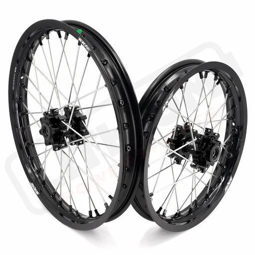 KKE 19’’ 16’’ Wheels Rims Fit Talaria Sting MX5 Electric Dirtbike Black Black Hub, Black Rim, Black Nipple, Silver