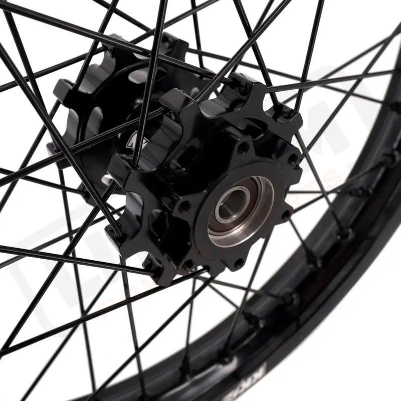 KKE 21’’ 18’’ E-Bike Spoked Wheels For Talaria Sting MX3 / R MX4 (.) Black Hub, Black Rim, Black Nipple, Black Spoke