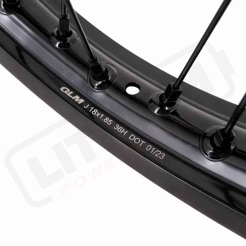 KKE 21’’ 18’’ E-Bike Spoked Wheels For Talaria Sting MX3 / R MX4 (.) Black Hub, Black Rim, Black Nipple, Black Spoke