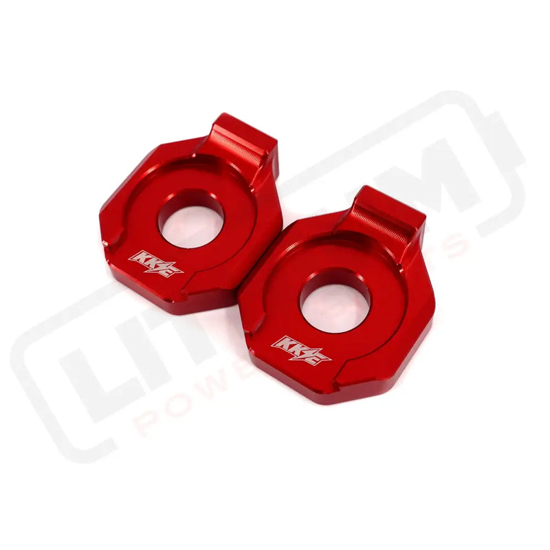 KKE Axle Chain Adjuster Blocks Fit Rawrr Mantis Mantis X Black and Red - Red - E-Motor Parts