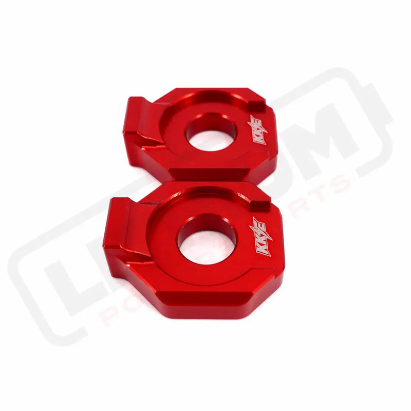 KKE Axle Chain Adjuster Blocks Fit Rawrr Mantis Mantis X Black and Red - E-Motor Parts
