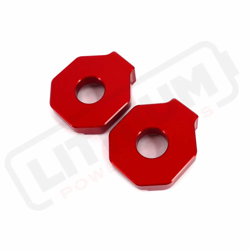 KKE Axle Chain Adjuster Blocks Fit Rawrr Mantis Mantis X Black and Red - E-Motor Parts