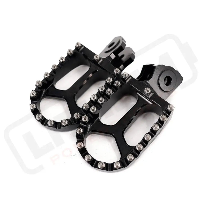 KKE CNC Footpegs Billet Foot Rest Fit Talaria Sting MX3 / MX4 (.) - Black - E-Motor Parts