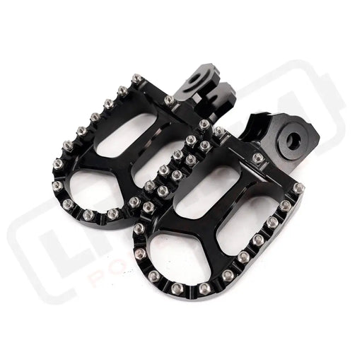 KKE CNC Footpegs Billet Foot Rest Fit Talaria Sting MX3 / MX4 (.) - Black - E-Motor Parts