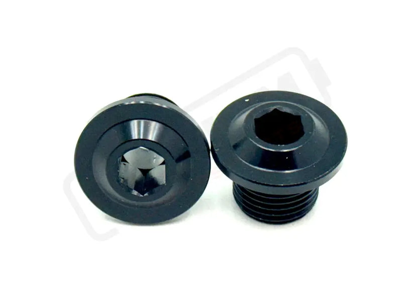 KKE Fork Axle End-Nuts for Surron Segway E-moto (Set of 2) - Black / Aluminum - Titanium Bolts