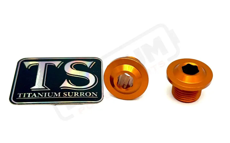 KKE Fork Axle End-Nuts for Surron Segway E-moto (Set of 2) - Burnt Orange (Aluminum only) / Aluminum - Titanium Bolts