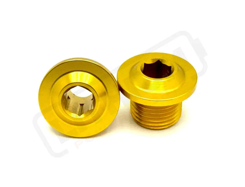 KKE Fork Axle End-Nuts for Surron Segway E-moto (Set of 2) - Gold / Aluminum - Titanium Bolts