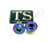 KKE Fork Axle End-Nuts for Surron Segway E-moto (Set of 2) - Rainbow (Titanium only) / Titanium - Titanium Bolts