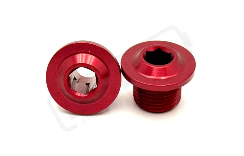 KKE Fork Axle End-Nuts for Surron Segway E-moto (Set of 2) - Red (Aluminum only) / Aluminum - Titanium Bolts