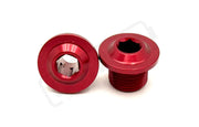 KKE Fork Axle End-Nuts for Surron Segway E-moto (Set of 2) - Red (Aluminum only) / Aluminum - Titanium Bolts