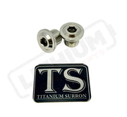 KKE Fork Axle End-Nuts for Surron Segway E-moto (Set of 2) - Silver / Titanium - Titanium Bolts