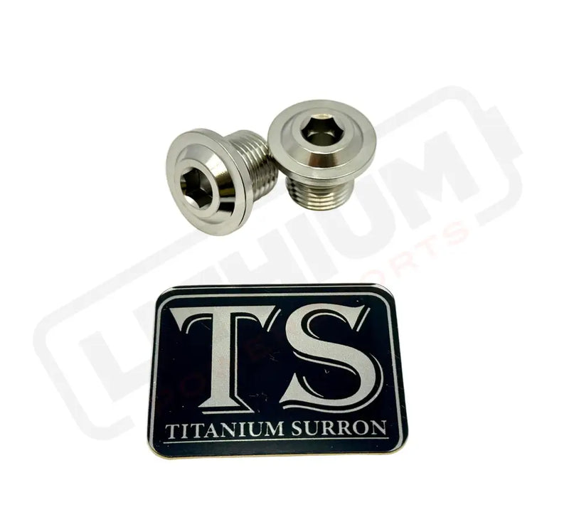 KKE Fork Axle End-Nuts for Surron Segway E-moto (Set of 2) - Silver / Titanium - Titanium Bolts